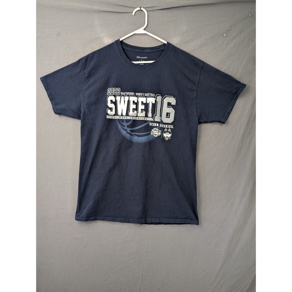 Champion UConn Huskies 2023 NCAA Womens Basketball Sweet 16 T-Shirt‎ Navy Large